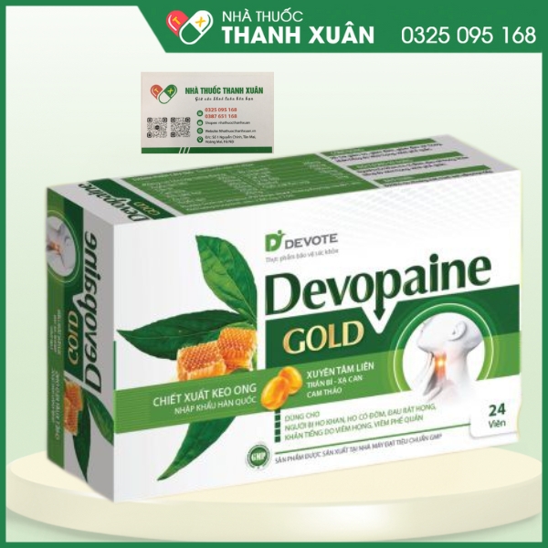 Devopaine Gold - Hỗ trợ giảm ho, giảm đờm, giảm đau rát họng